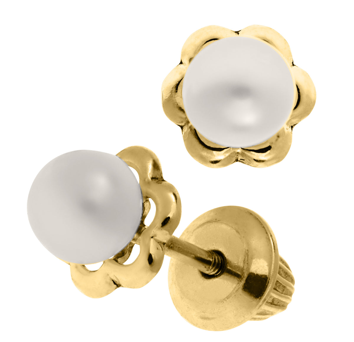 Pearl Flower Baby Earrings