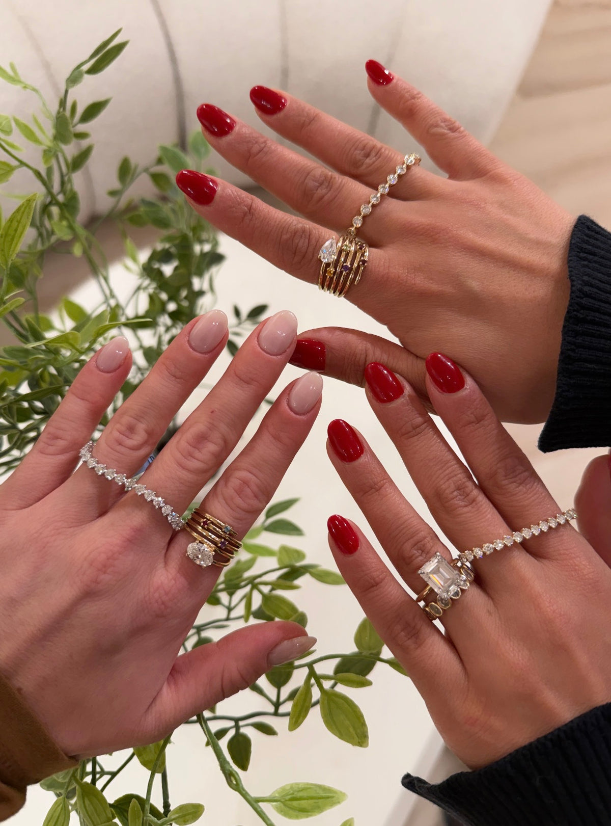 Bezel 2 Finger Ring- YG
