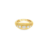 Fluted Dome Ring With Diamonds