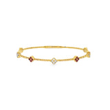 Ruby/Diamond Clover Flex Bangle