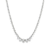 Graduated Tennis Necklace-  WG 4.28 ct