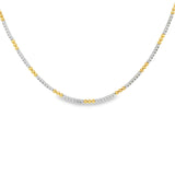 Yellow Ball and Diamond Tennis Necklace