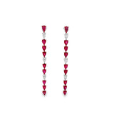 Long Pear Ruby/Diamond Earrings