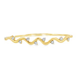 Wavy Scattered Diamond Bangle