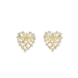 Scattered Diamond Heart Studs- YG