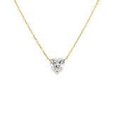 Lab Diamond Heart Solitaire Necklace- YG