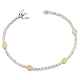 Buttercup Tennis Bracelet With Yellow Diamond Stations