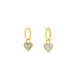 Mother Of Pearl Heart Mini Hoops