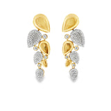 Gold & Diamond Pear Statement Earrings
