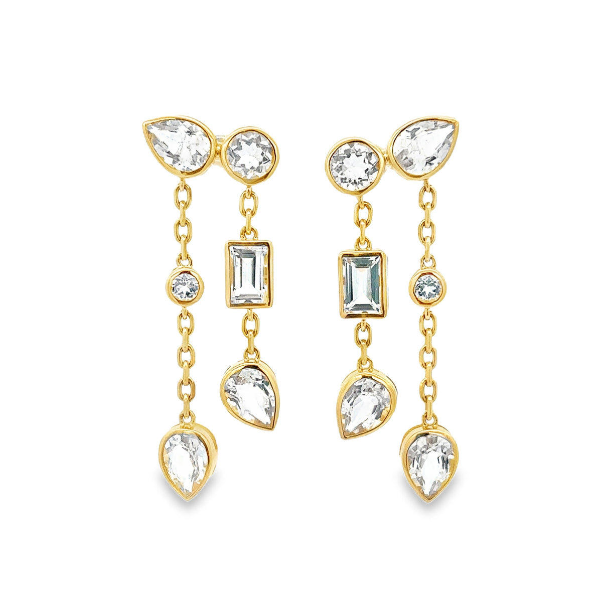 White Topaz Mixed Shape Earrings