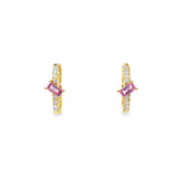 Pink Sapphire Mini Huggies