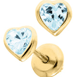 Baby Birthstone Heart Earrings - December