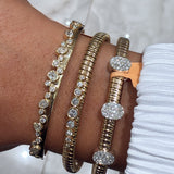 Italian Flex Bangle with Oval Clusters