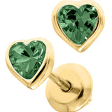 Baby Birthstone Heart Earrings - May