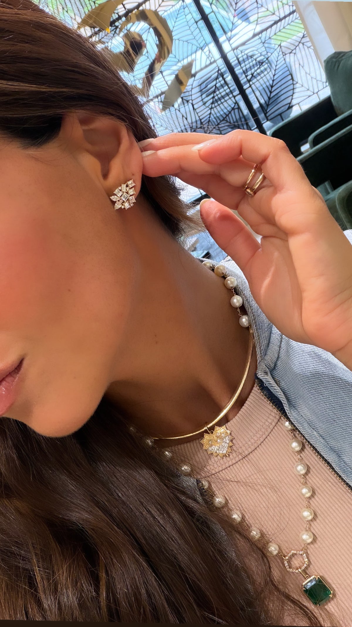 Diamond Cluster Studs- YG