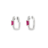 Mini Square Ruby Hoops