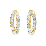 Lab Chunky Gold & Diamond Hoops