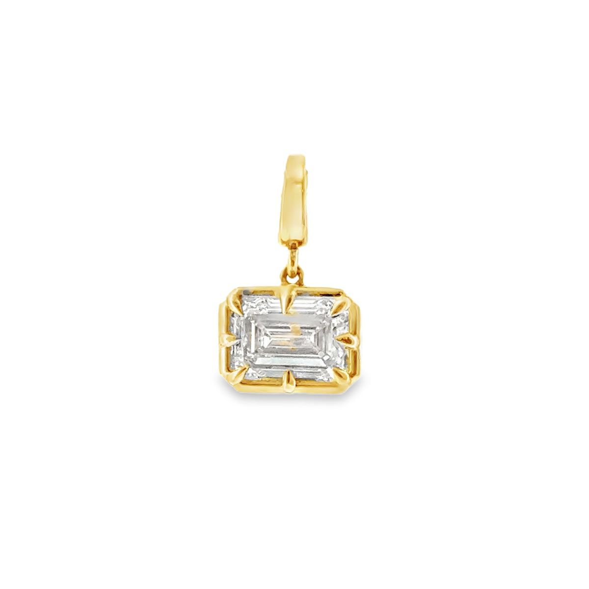Lab Emerald Bezel Charm- 3.03 ct