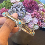 Italian Flex Bangle with Diamonds and Turquoise