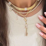 Gold & Diamond Gothic Initial Necklace