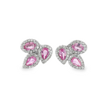 Pink Sapphire Pear Cluster Earrings