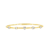 Mixed Shape Bezel Bangle