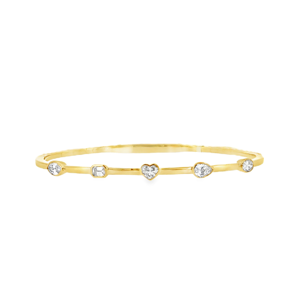 Mixed Shape Bezel Bangle