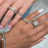 Lab Floating Pear Diamond Pinky Ring