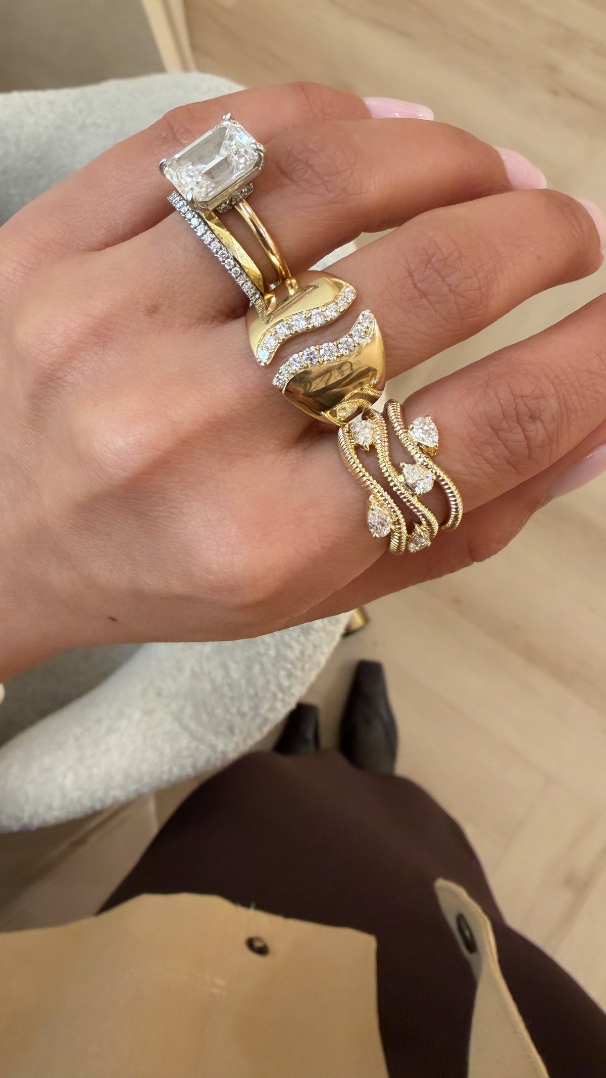 Gold Open Front Ring