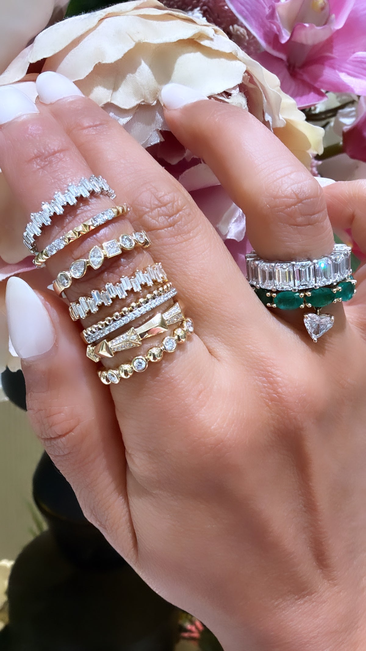 Gold Ball & Diamond Ring