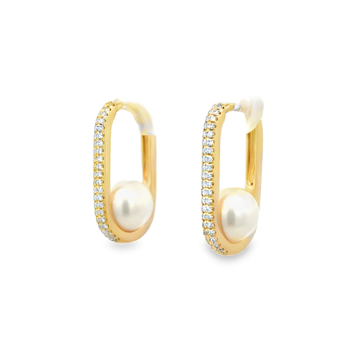 Pave Hoop With Pearl