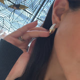 Chunky Gold Pointed Hoops