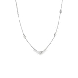 Lab Mixed Shape Diamond By Yard Necklace- WG