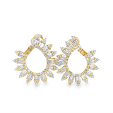 Spike Front Facing Hoop Earrings- YG