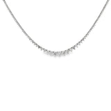 Three Prong Graduated Diamond Tennis Necklace- 7.50 ct
