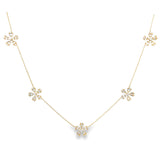 Medium Baguette Flower Necklace- YG