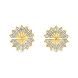2 Way Double Fan Diamond Earrings