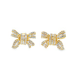 Diamond Bow Earrings- YG