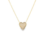 Fluted Mother Of Pearl Heart Necklace