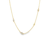 Lab Mixed Shape Diamond By the Yard Necklace- YG
