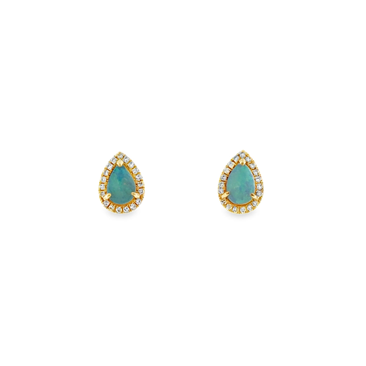 Pear Opal Studs