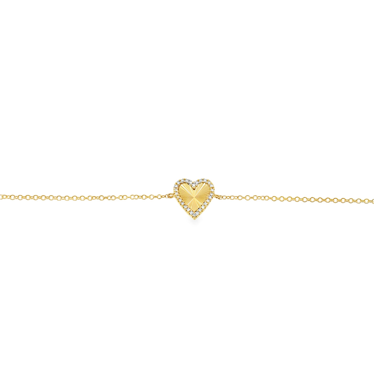 Fluted Heart Dainty Bracelet