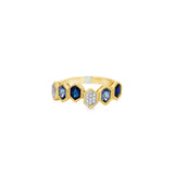 Blue Saphirre Hexagon Ring