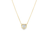 Lab Bezel Heart Solitaire Necklace