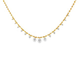 Ball Chain Three Prong Diamond Necklace