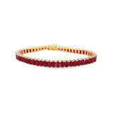 Emerald Cut Ruby Tennis Bracelet