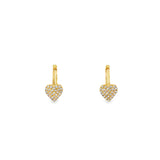 Pave Heart Huggies
