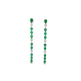 Long Pear Emerald/Diamond Earrings