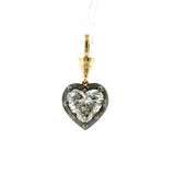 Lab Heart Charm With Black Rhodium Bezel - 5.01 ct