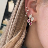 Diamond & Ruby Pear Earrings